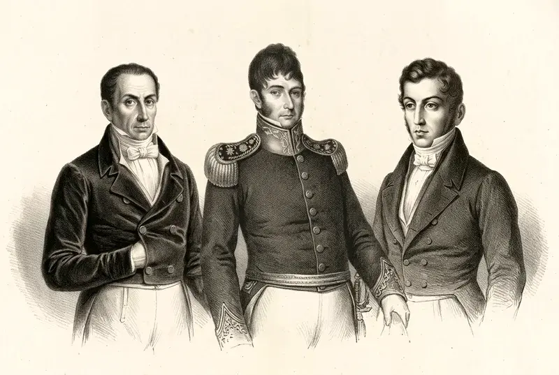 Juan José Paso, Nicolás Rodríguez Peña y Antonio Álvarez Jonte