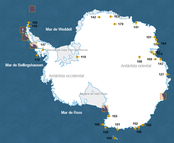 ZAEP [Mapa: Secretaría del Tratado Antártico]